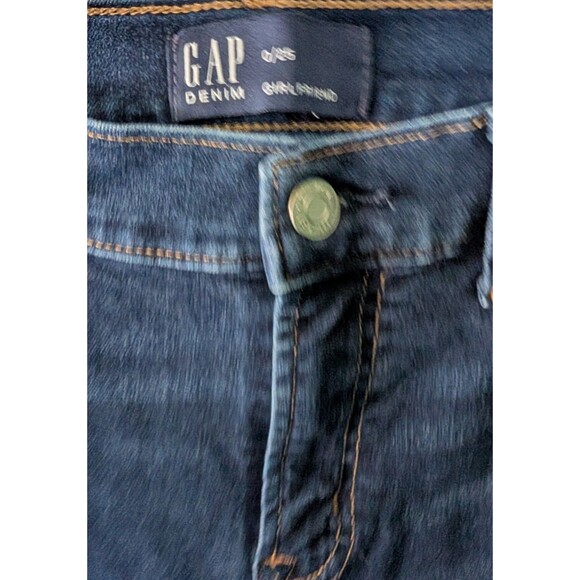 Gap Denim Girlfriend Womens Size 0 (30x27) Low Rise Dark Indigo Wash Jeans (958) - Picture 3 of 3